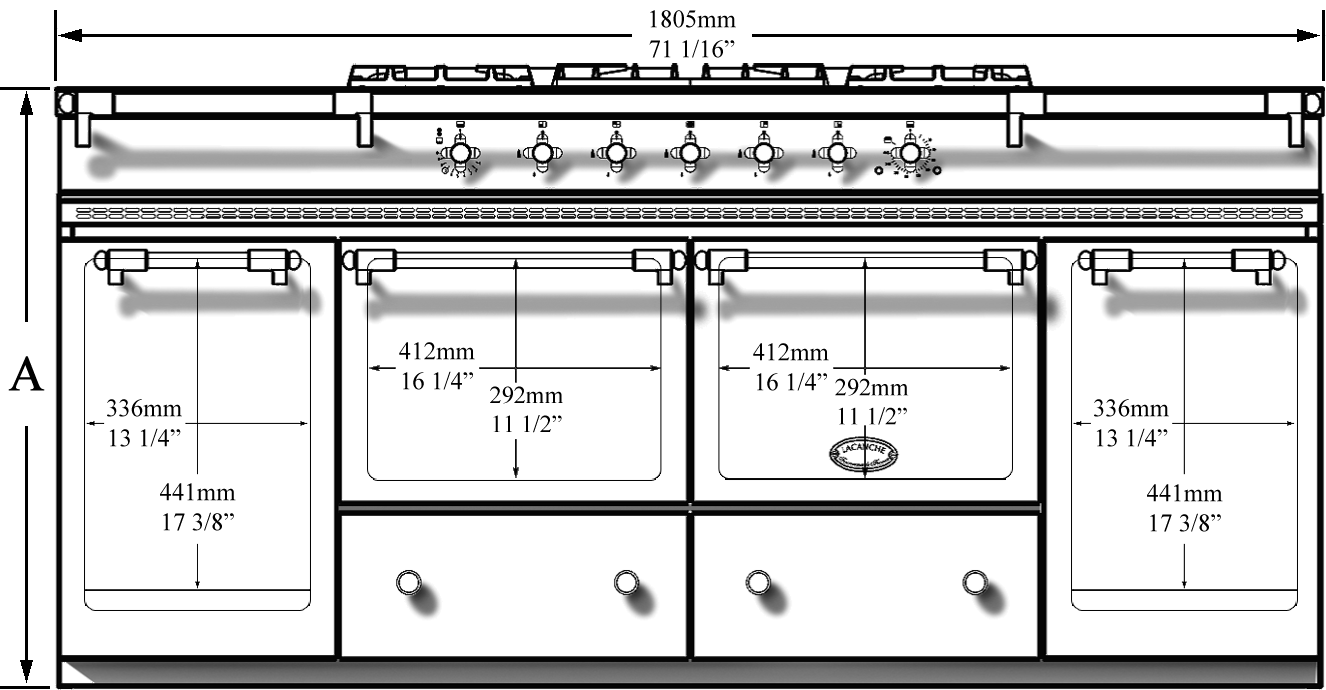Cluny 1800 front dimensions